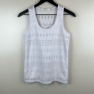Solitaire White Eyelet Tank Small